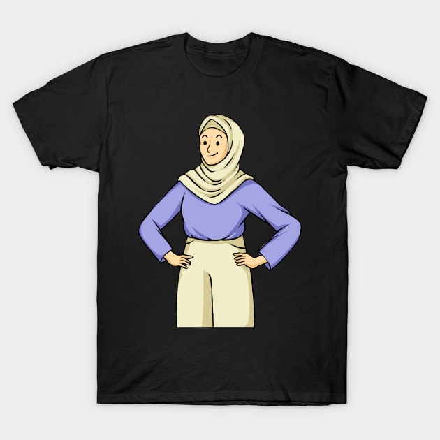 Woman Wearing Hijab T-Shirt by fromherotozero